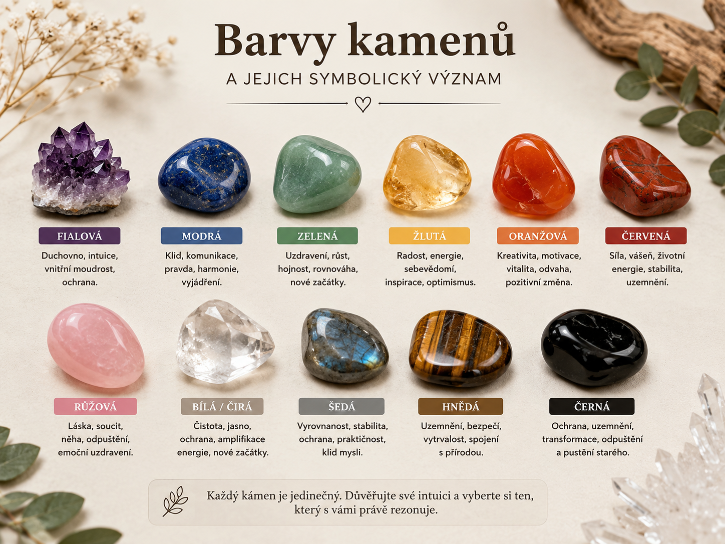 Barvy kamenů a jejich symbolický význam | PosvatneKameny.cz