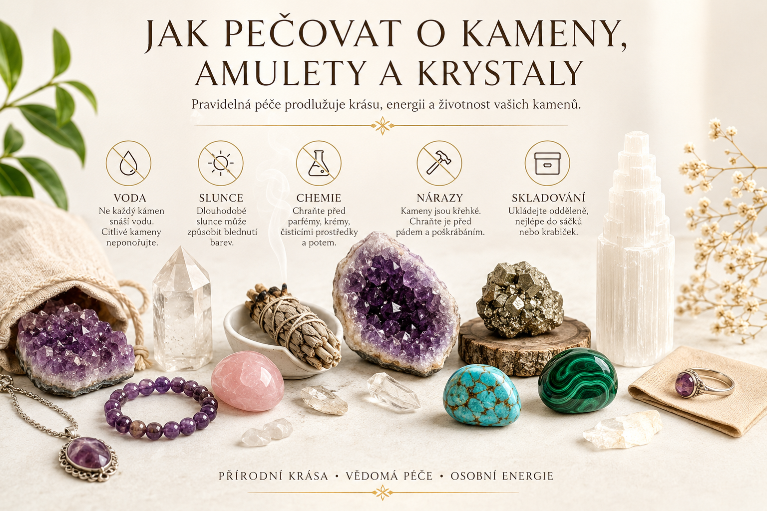 Jak pečovat o kameny, amulety a krystaly | PosvatneKameny.cz