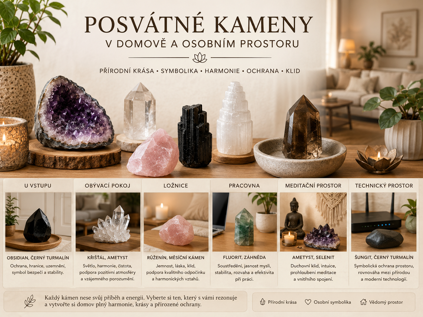 Posvátné kameny v domově a osobním prostoru | PosvatneKameny.cz