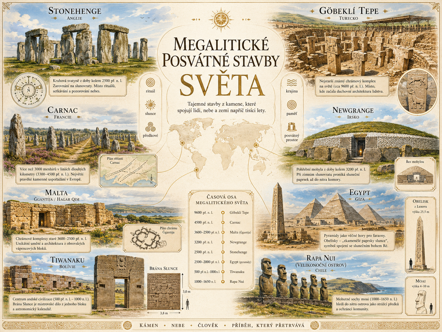 Megalitické posvátné stavby světa | Stonehenge, Göbekli Tepe, Carnac, Malta a Egypt